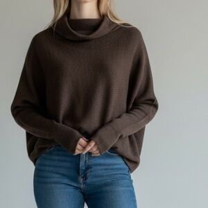 Bluivy Slouch Neck Dolman Sleeve Pullover Sweater - Charcoal - Size M